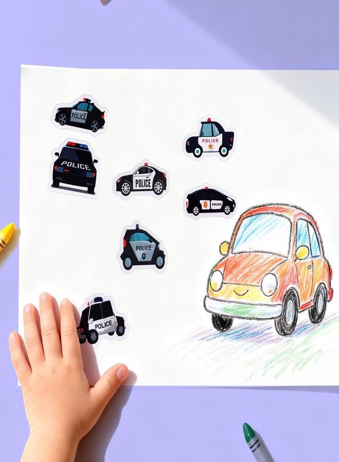 Penitue 500 Pcs Police Stickers Roll, Law Enforcement Patrol Car Themed Self-Adhesive Vehicle Decal for Kids Birthday Parties Decorations Classroom Rewards Scrapbooking Water Bottles & DIY Crafts - Image 4